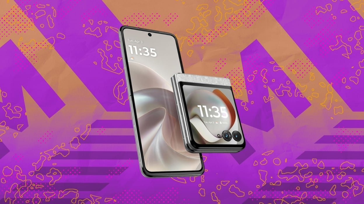 Motorola Razr on composite background