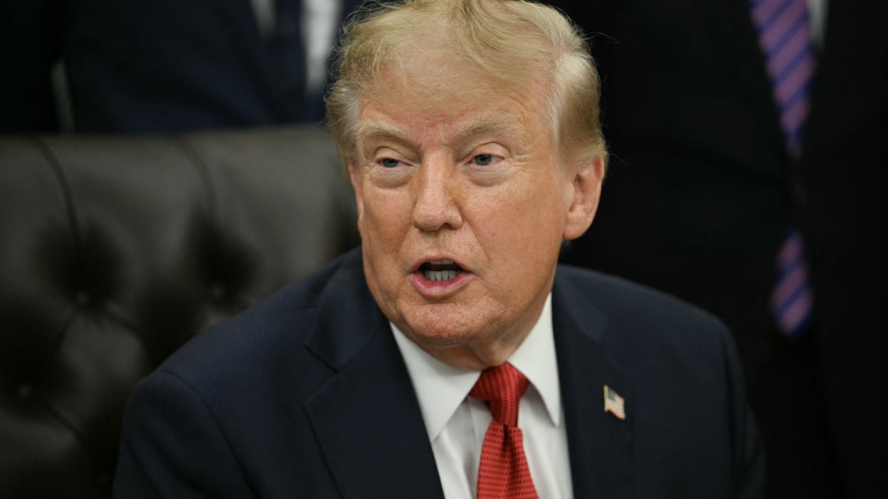 US President Donald Trump speaks about healthcare in the Oval Office of the White House