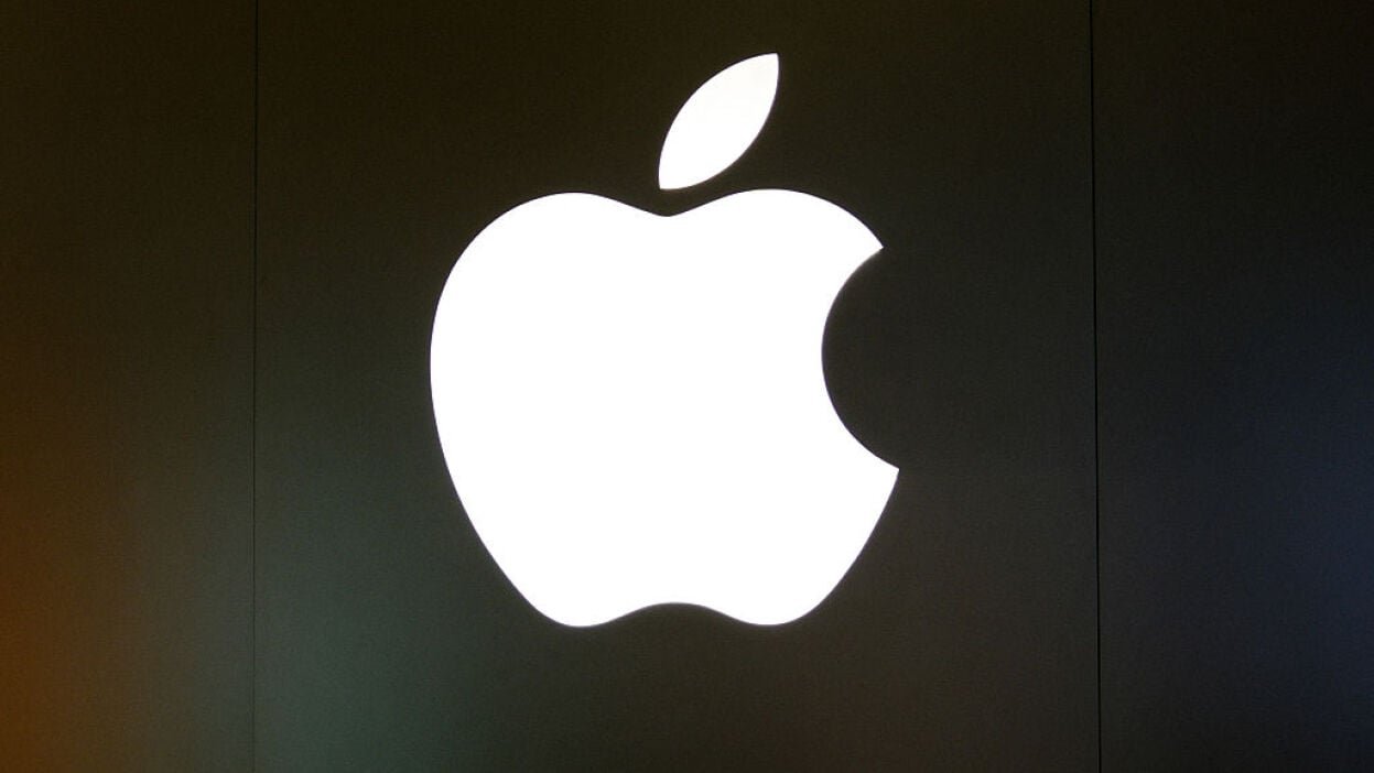 Apple logo against dark background